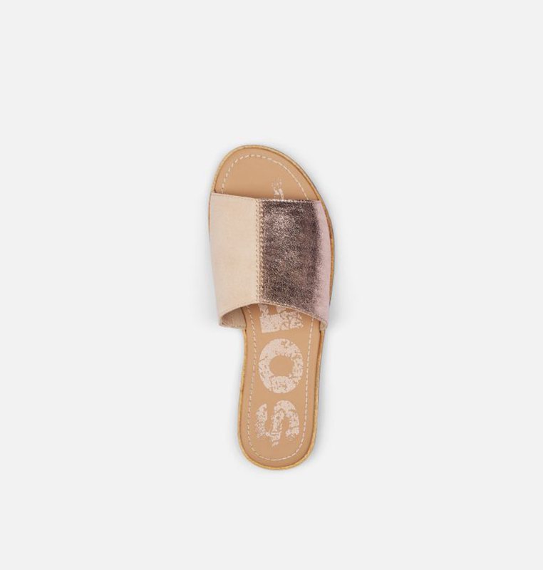 Sorel Ella™ Block - Womens Slides Beige/Brown - 091632DYU